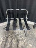 Black & Chrome Folding Luggage Rack with Back