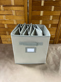 Set of 4 Tan Color Collapsable Fabric Storage Cube/Bins