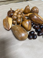 (A) Lot Of Mid Century Wooden Fruit — 17 Pieces