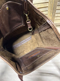 Brown Plentiful FOUNT Leather Shoulder Purse (A)