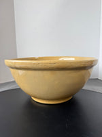 XL Primitive Style Glazed Pottery Bread Mixing Bowl