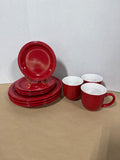 11 Piece Room Essentials Red Dishes