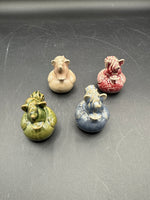 Lot Of 4 Glazed Pottery Unicorn Ducks