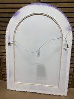 Purple Arched Wicker Mirror