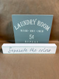 Pair Of Wooden Laundry Signs