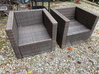 All Weather Wicker patio Chair Pair