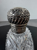 (A) Tiffany & Co Crystal Decanter with Sterling Silver Lid & Glass Stopper
