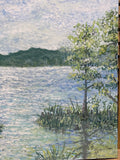 Three Cypress Trees Original Painting on Canvas by Ginger Olansen; Signed
