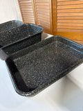 Set Of 3 Speckled Roasting Pans