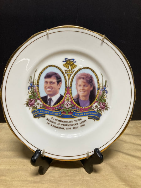 Staffordshire Bone China Wedding of Prince Andrew and Sarah Ferguson Decorative Commemorative Plate