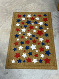 Red, White and Blue Stars Door Mat, 36"x24"
