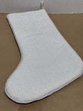Silver & White Tree Christmas Stocking with Beading