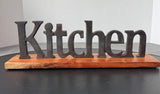 Rustic Metal & Wooden Kitchen Sign