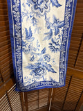 Williams Sonoma Blue And White Floral Table Runner (A)