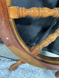 XL Vintage Wooden & Brass Ship’s Wheel