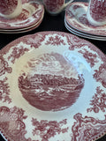 (H) 16-Piece Johnson Bros. Old Britain Castles Pink China Set