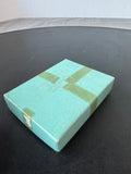 Art Deco Vintage Sterling Silver Compact Purse with 14K Gold Accents