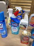 Lot of Household Cleaners - THESE ARE PREOWNED. MOST ARE 1/2 FULL TO FULL (E)