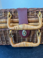 Suitcase Style Woven Wicker Picnic Basket