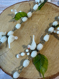 Venetian Murano Glass Vintage White Bird Necklace
