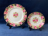 Queen Anne Black Magic Fine Bone China Dessert Plate and Saucer