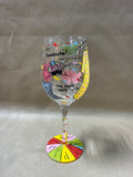 Handpainted Lolita “Not Tonight” Wine Glass With Case