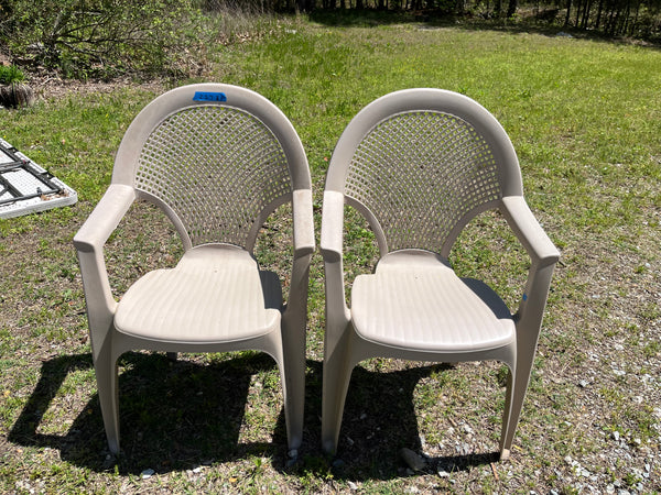 Pair of Plastic Patio Chairs