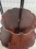 Two Tier Pie Crust Accent Table with Tripods Base
