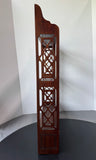 Chippendale Style Indonesia Hanging Wall Shelf with Lattice Side Panels & Drawer (A)