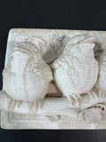 1990 Signed Carruth Studios Hand-Cast Stone Baby Birds Plaque