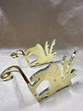 Pair Of Polished Brass Long Arm Reindeer Stocking Holder // 3 Sets Available // *** PRICED INDIVIDUALLY ***
