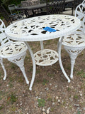 B-Cast Metal White Garden/Patio Bistro Set, Three Pieces
