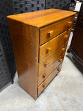 Five Drawer Wooden Dresser