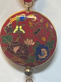 Cloisonné Pendant on Red Cord