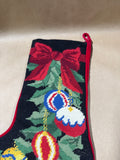 Needlepoint Stocking With Velvet Back // 2 Available // Priced Individually