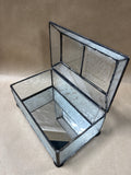 Clear Beveled Glass Trinket Box With Mirrored Bottom