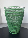 4-Piece Green Metal Wire Wastebaskets or Planter Baskets