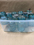 Blue Glass Vintage Canning Jars - 10 Jars