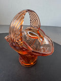 Tiara Indiana Glass Peach Empress Bird of Paradise Basket