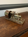 Vintage Copper Tone Metal Wind Up Music Box Train ***Does NOT play music***
