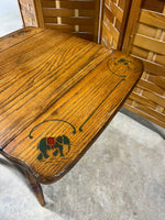 Oak Tone Drop Leaf Side Table