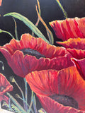 Extra Large Original Painting (Poppies) by Local Artist, Ginger Olansen; Signed