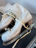 2 Pairs of Black & White Vintage Ice Skates