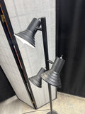 Black Metal 3-Shade Adjustable Floor Lamp (WORKS) (2 AVAILABLE—PRICED INDIVIDUALLY AT $35 EACH)