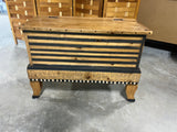Footed Chest/Trunk with Black Painted Stripes