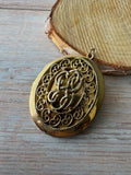 Filigree Gold Tone Vintage Locket Pendant