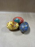 3 Lacquered Decorative Eggs