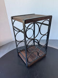 Industrial Style Rustic Heavyweight Iron & Wooden 6-Bottle Wine Rack