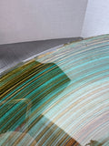 Teal & Brown Swirl Reverse Painted Large Glass Console Bowl