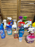 Lot of Household Cleaners - THESE ARE PREOWNED. MOST ARE 1/2 FULL TO FULL (E)